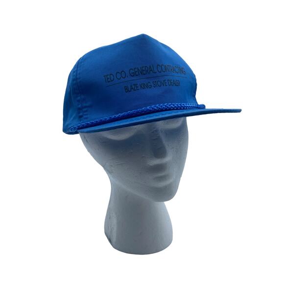 Vintage Rope Hat Ted Co Blaze King Stove Dealer La Grande Oregon SnapBack Blue - Picture 1 of 14